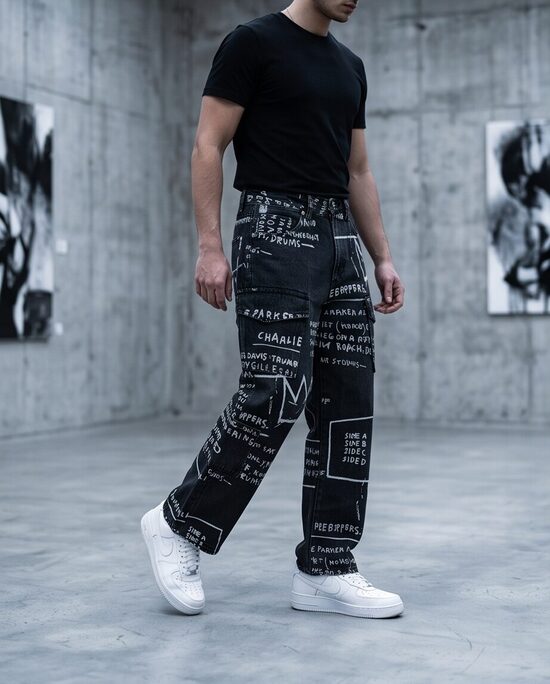 Jean-Michel Basquiat x Who Decides War x H&M cargo džinsi W28/L30