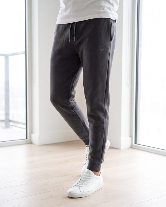 River Island tumši pelēkas sporta bikses – S